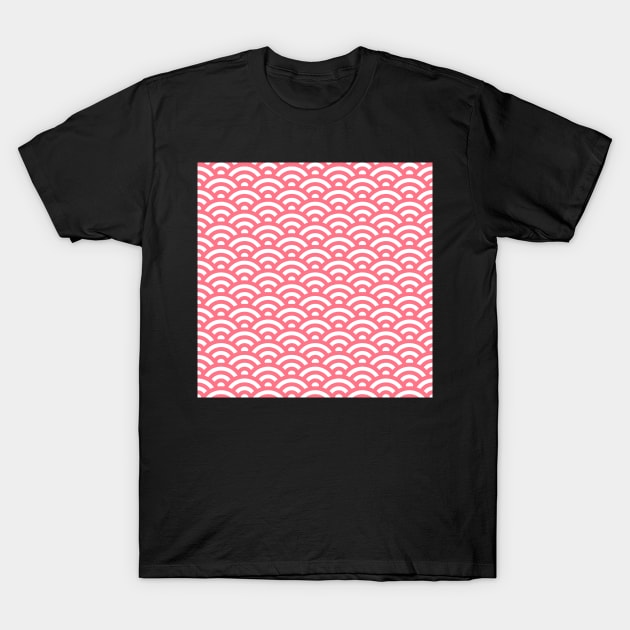 Pink wave pattern T-Shirt by diffrances